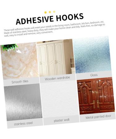 Alipis 24pcs Hook up Metal Clothing Rack Towel Hook Metal Hanger Keys Adhesive Hooks Picture Sticky Hook 3.2X1.5CM Silver - Buy Online on GoSupps.com