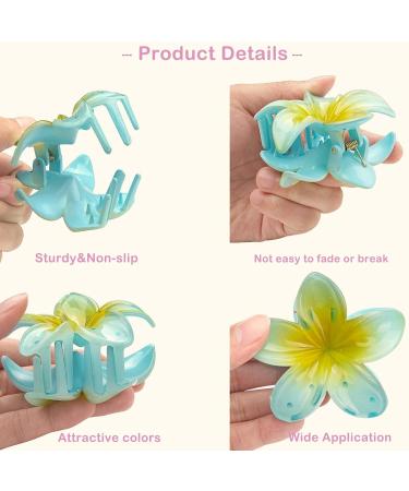 Shop IOSPKKIO Floral Hair Clips - 4 Pack Non-Slip Strong Hold Large Clamps for Thick Hair - Hawaiian Style in 4 Colors - Buy Online on GoSupps.com