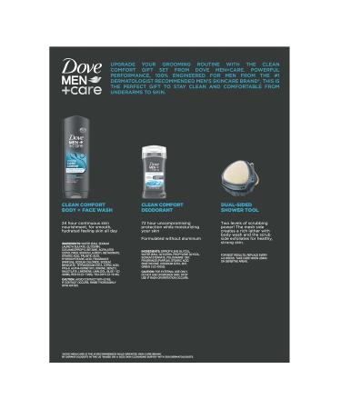 Dove Men+Care Gift Set Clean Comfort Body Wash Deodorant & Shower Tool | International Shipping Available - Buy Online on GoSupps.com
