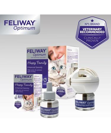 FELIWAY Optimum diffuser & 30 day refill the best solution to ease cat anxiety cat conflict and stress in the home 48 ml (Pack of 1) - Buy Online on GoSupps.com