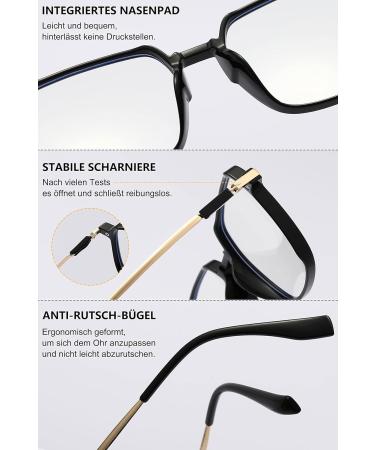 Shop Lanomi Fashion Reading Glasses - Blue Light Filter for Women & Men | Irregular Rectangular Design +0 to +4.0 Strength - Buy Online on GoSupps.com