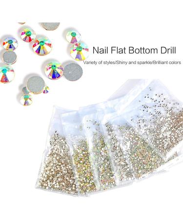 FEIlei 1440Pcs Crystal Flat Back Round Shape Rhinestones Mixed Nail Gems Gemstones Kits - Buy Online on GoSupps.com