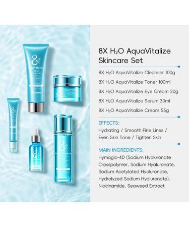 5 Pack Intense Hydrating Skin Care Set for Women - 8x Cleansing & Moisture Tightening - Complete Repair Kit for Multidimensional Youthful Skin - Cleansing Cream Toner for Women - Buy Online on GoSupps.com