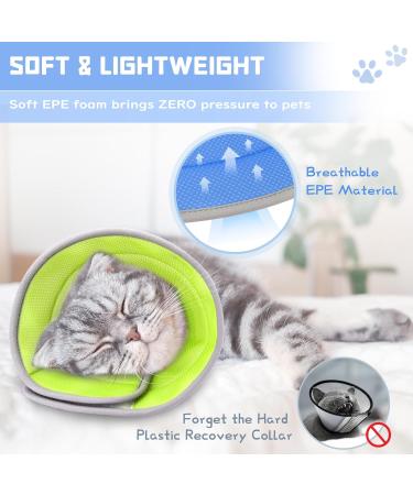 Soft Adjustable Cat Cone Collar for Post-Surgery Recovery - Large Elizabethan Collar for Cats - Blue - Buy Online on GoSupps.com