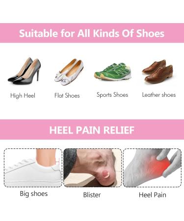 Sibba Heel Grips Liner Cushions - 4 Pairs for Loose Shoes | Anti-Slip Protectors for Blisters | Comfortable Heel Pads for Men & Women | Black & Nude - Buy Online on GoSupps.com