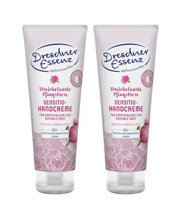 Pack of 2 Dresdner Essence Hand Cream Soft Peony 2 x 75 ml Skin Cream Hand Care