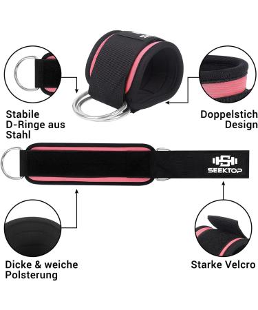 Seektop Cable Train Kickbacks Foot Loops - Padded Fitness Training Loops for Men & Women - Comfortable Pink Design - Buy Online on GoSupps.com