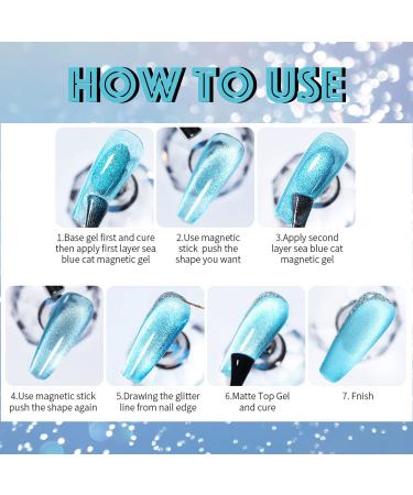 AHAMIOU Crystal Cat Eye Gel Polish Kit - Magnetic Holographic Cats Eyes Nail Polish Set with Diamond Glitter - Beige - Buy Online on GoSupps.com