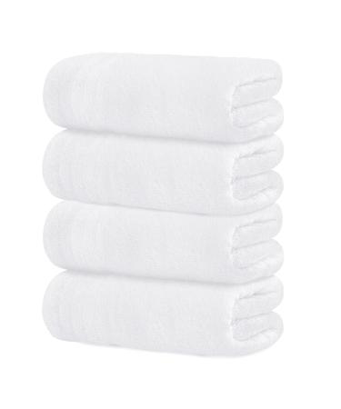 Tens Towels Large Bath Towels, 100% Cotton Towels, 30 x 60 Inches, Extra Large Bath Towels, Lighter Weight & Super Absorbent, Quick Dry, Perfect Bathroom Towels for Daily Use 4PK BATH TOWELS SET White