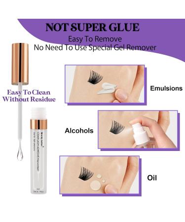 Premium Lash Glue - Fast Drying Clear Adhesive for Cluster & Strip Eyelash Extensions (5ML) - Strong Hold & Sensitive Formula - Buy Online on GoSupps.com