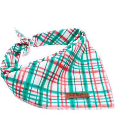 Lionet Paws Christmas Bandana for Dogs - Red & Green Checkered Headscarf Triangular Scarf for Small to Large Dogs (1-Pack) - Buy Online on GoSupps.com