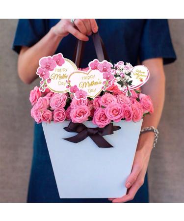 15 pcs Happy Mother's Day Cake Topper Purple Pink Orchid Rose Flower Cupcake Picks Decorative Party Cake Decoration for Mother's Day - Buy Online on GoSupps.com