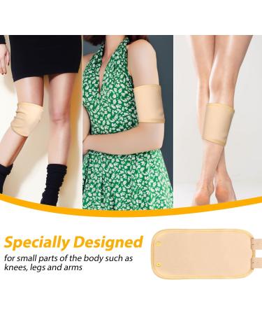 2 Reusable Organic Cotton Castor Oil Packs for Knee Relief - Adjustable Khaki Wrap with Rubber Band - Buy Online on GoSupps.com