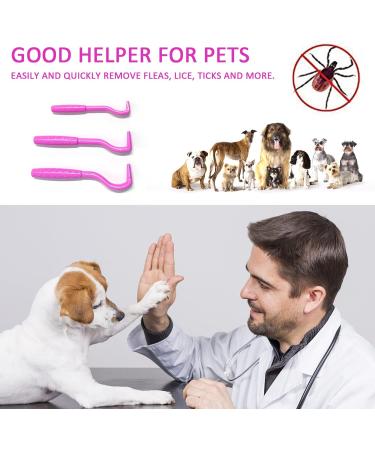 ZWZNBL 3 x Tick Remover Cat and Dog Lice Remover Tick Hook and Lice Tongs Anti-Lice Accessories Suitable for Removing Ticks and Fleas (Rose Red) Pink-red - Buy Online on GoSupps.com