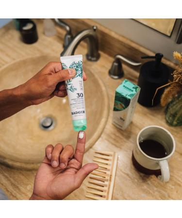 Badger Zinc Oxide Face Sunscreen SPF 30 Lightweight Mineral Sunscreen for Face Matte Finish No White Cast Vegan Water Resistant Unscented Mineral Sunblock Face Lotion 1.7 fl oz 1.7 Fl Oz (Pack of 1) - Buy Online on GoSupps.com