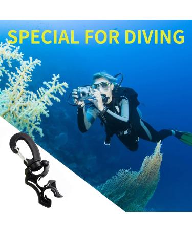 Yizerel Scuba Hose Clip 2 Pack - Double BCD Dive Hose Holder - Snap Hook Buckle - Snorkeling Diving Accessories - Black - Buy Online on GoSupps.com