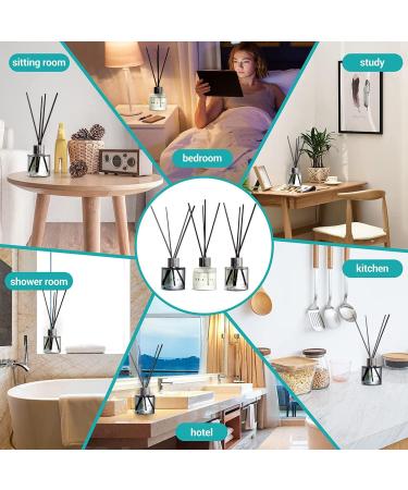 3 Pack Fragrance Reed Diffuser 50ML Lavender Jasmine Gardenia Aromatherapy Diffuser Set with 12 Black Fiber Sticks Air Freshener for Bedroom Bathroom Office 8.2X 6.6X 2.1 inch - Buy Online on GoSupps.com