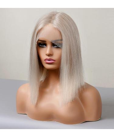 Vebonny R cke Short Lace Front Wig - Brown Ombre Blonde Bob - 12 Inch Artificial Hair Wig with Highlights - #096 - Buy Online on GoSupps.com