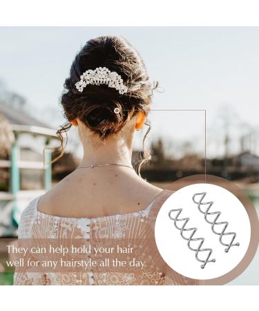 TUUXI 20pcs 2 Inch Spiral Bobby Pins - Silver Metal Fast Bun Hair Accessories for Women - Spin Twist Screw Hair Pins for DIY Hair Styles - Buy Online on GoSupps.com