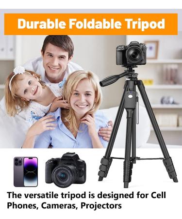 Professional 60 Camera Tripod with Phone Mount & Remote | Aluminum Portable Stand with Travel Bag | Compatible with Phone, Camera, Projector, DSLR | 5-Section Tripod - Buy Online on GoSupps.com