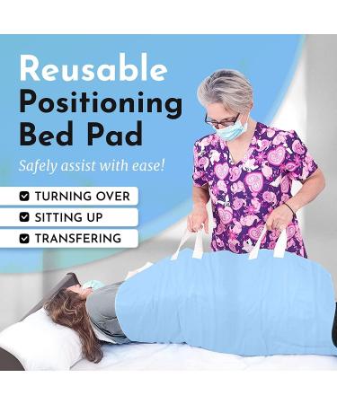 Atcha Ba Positioning Bed Pad with Handles | Incontinence Patient Lift Home Hospital Use | Waterproof Reusable Washable Bed Pads | Durable Comfortable 34x36 Inches Blue (Pack of 2) - Buy Online on GoSupps.com