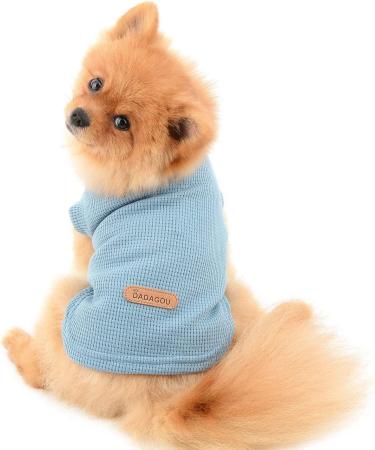Paidful Soft Cotton Dog Shirts for Small to Medium Dogs & Cats - Breathable Summer Sleeveless Vests - Blue XL (Back Length: 35cm Bust: 47cm) - Buy Online on GoSupps.com