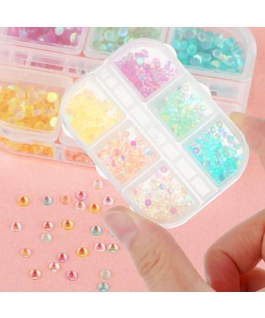 WLLHYF Nail Art Rhinestones Set - 6 Grids for Nails Design, 3D Diamond Beads Gems for DIY Nail Crafts - Buy Online on GoSupps.com