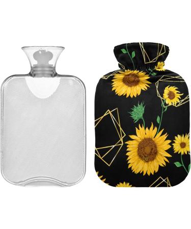 Golden Sunflower Watercolor Heat Bottles | 2L Hot Water Bag for Pain Relief | Ideal for Children & Adults - Buy Online on GoSupps.com