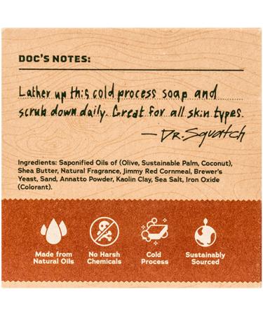 Dr. Squatch Men's Bar Soap - Wood Barrel Bourbon Scented with Medium Grit - Natural Ingredients - Buy Online on GoSupps.com