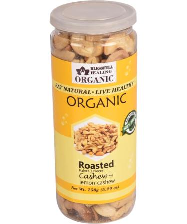 Blessfull Healing Organic Natural Vegan Lemon Roasted Halves/Pieces Cashew Nuts Crunchy Kaju 150 Gram - Buy Online on GoSupps.com