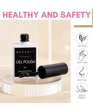 Makartt Black Gel Nail Polish - 2Pcs*15ML Gel Polish Kit Shellac Nail Polish Pure Colors Soak Off UV/LED Gel Nail Polish for Manicure Salon Home DIY Nail Art Design Black(2pcs*15ml) - Buy Online on GoSupps.com