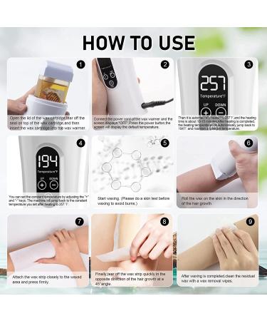 2023 Upgrade Digital Roll On Wax Kit for Hair Removal - Women's Waxing Kit with Warmer - Home Wax Kit for Large Areas - Perfect Gift for Men and Women - Buy Online on GoSupps.com