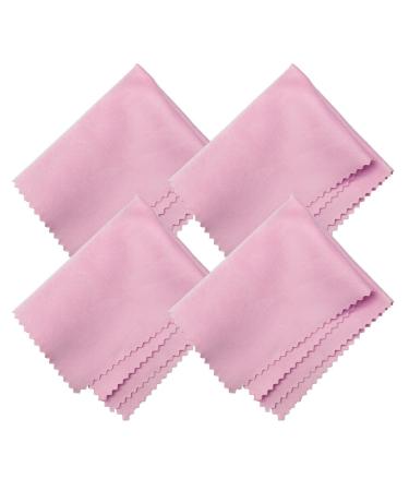 Microfiber Screen Cleaning Cloths, HTTX 4-Pack 6 x 7 inches for Cell Phones, Tablets, LCD TV, Laptop, Camera Lenses, Surface Tablet, Monitor, Car GPS Screens, Spectacles, Glasses, Watches Pink