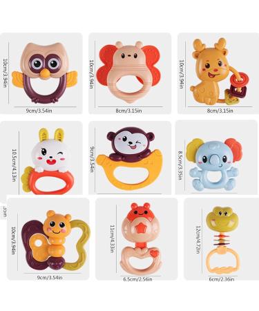 Pisamhid Sensory Bite Rattles | Affenrassel Biting Toys for Babies | Music Toys for Early Development | Perfect Newborn Birthday Gift for 0-3 Year Olds | 9-Part Young Monkeys Storage Box Set - Buy Online on GoSupps.com