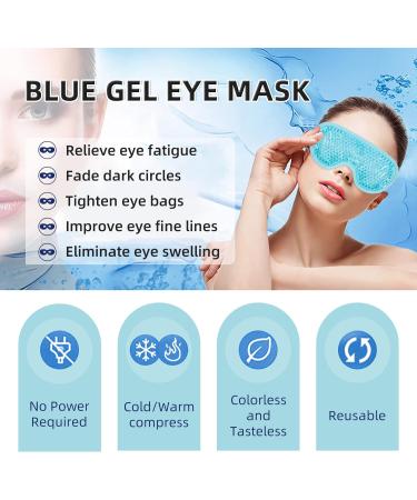 WOVTE Cooling Eye Mask Reusable Hot or Cold Therapy Gel Bead Eye Mask with Soft Plush Backing and Adjustable Strap for Puffy Eyes Dry Eyes Dark Circles Headache (Blue) - Buy Online on GoSupps.com