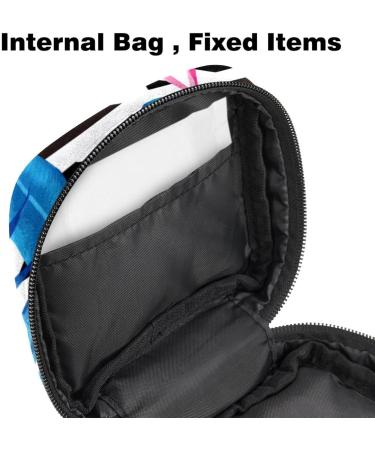 Javenproeqt Portable Women's Binding Bags | Menstrual Cup Pocket & Teen Girl Tampons | Jungle Flamingo Stripes - Buy Online on GoSupps.com
