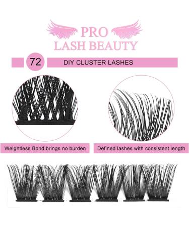Cluster Lashes 72 Pcs Individual Lash Clusters 14mm - Reusable DIY Eyelash Extension Super Thin Band - Soft & Comfortable - Into You-01-D - Buy Online on GoSupps.com