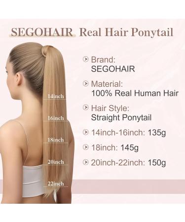 SEGOHAIR Wrap Around Ponytail Human Hair Clip in Ponytail Hair Extensions 14 inch Long Straight One Piece Clip in Hairpieces Human Hair Extensions-Off-Black Hair Extensions 14inch 1B - Buy Online on GoSupps.com