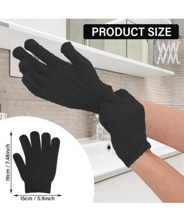 Sibba Bath Gloves - Natural Loofah Exfoliating Wash Gloves for Body and Face - Dead Skin Remover - Double Sided Microfibre - Black - Buy Online on GoSupps.com