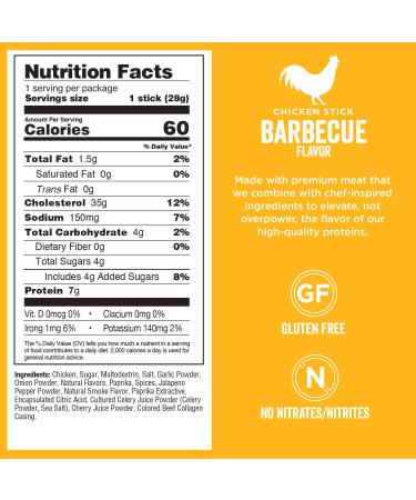Chef's Cut Chicken Barbecue Sticks - 1oz (16 Count) | Real Snack Protein Bars - Buy Online on GoSupps.com