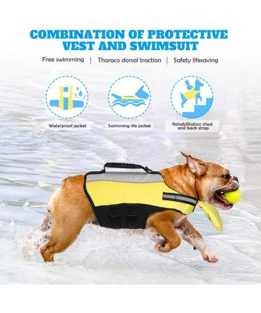 POPETPOP Dog Life Jacket for Swimming - Reflective Pet Float Coat for Small, Medium, Large Dogs - Buy Online on GoSupps.com