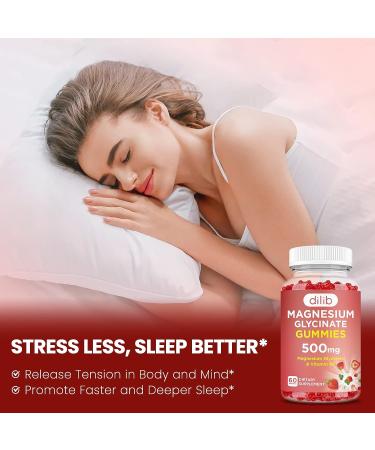 Magnesium Glycinate Gummies 500mg with Vitamin B6 | Natural Calm Support for Mood, Muscles & Sleep | Strawberry Flavor | 60 Gummies - Buy Online on GoSupps.com