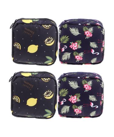 SECFOU 4pcs Sanitary Napkin Storage Bag Mini Wallet for Women Mini Coin Purse Cute Cosmetic Bag First Period Girls Sanitary Pad Holder Multitool Wallet Lovely Storage Bags Navy
