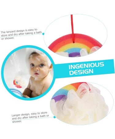 PLAFOPE 1pc Rainbow Bath Ball Body Scrub Sponge Bath Sponges for Cleaning Supply Tub for Newborn Mesh Shower Ball Body Wash Bath Rinser Soft Bath Sponges Wash Puff - Buy Online on GoSupps.com