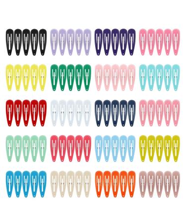 Hair Clips ECADY (100-Pack 20 Colors) Non-Slip Snap Barrettes for Girls Women Kids - 2 Inch Standard- 2 Inch