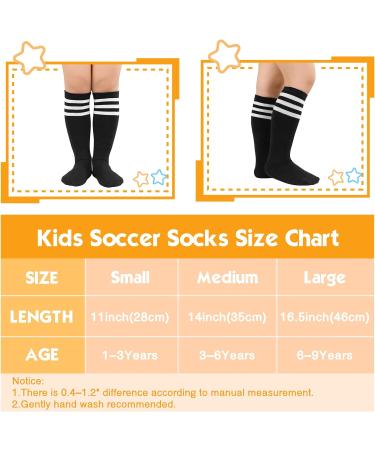 American Trends Kids Soccer Socks - Knee High Tube Long Socks for Boys Girls, 1 Pack (6-9 Years), Black White - Buy Online on GoSupps.com