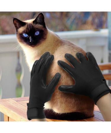Bestbuy Pet Grooming Gloves - Improved Five Finger Design Rubber Glove Gentle Deshedding Brushes for Cats Dogs and Horses (Black) - Buy Online on GoSupps.com