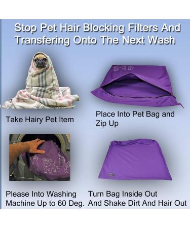 Pet Laundry Bag | Stops Pet Hair Clogs | Jumbo Size Wash Bag with YKK Zip | Ideal for Dogs, Cats, Horses | Purple - Buy Online on GoSupps.com