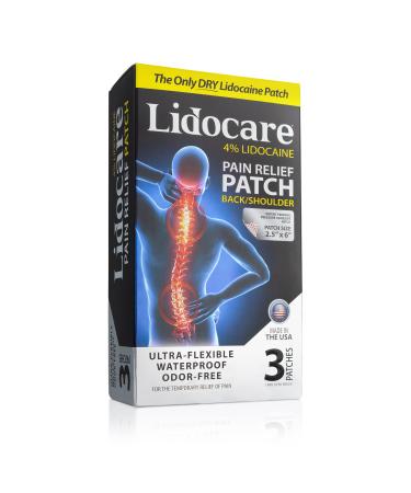 Blue Emu Lidocare Relief Patch for Back and Shoulder Strain Fast Acting 3 Count (Pack of 1)