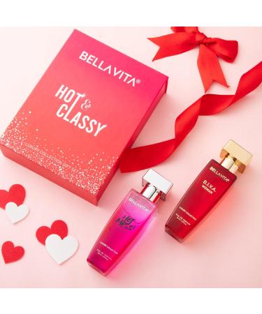 Be'llaVita Luxury Hot & Classy Gift Set for Women 2 x 50Ml with Hot Mess D.I.V.A. Perfume | Floral Woody EDP Fragrance Scent - Buy Online on GoSupps.com